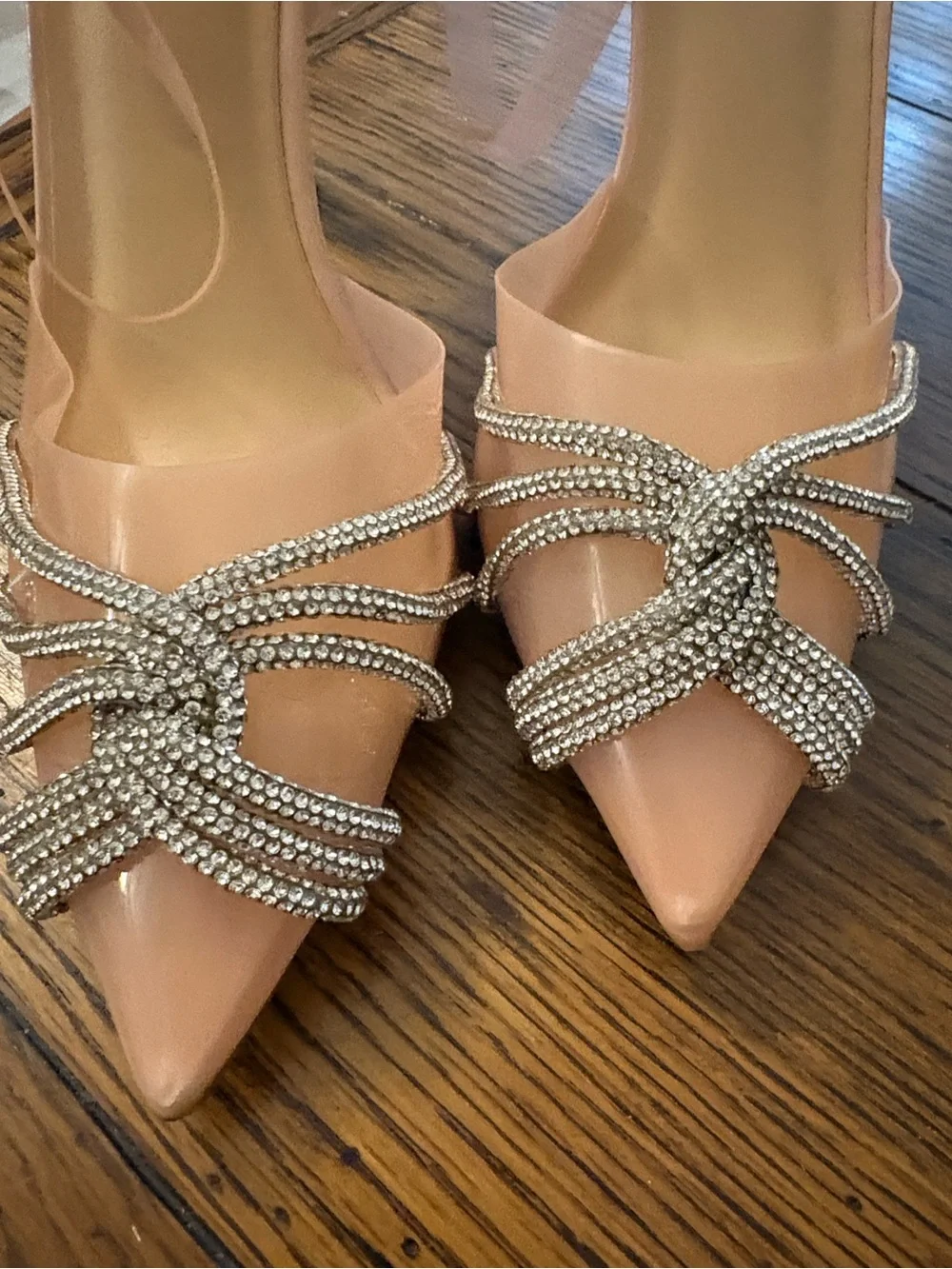 NWOT W SZ 8.5 Journee Collection Neutral  Pointed Toe Jelly Slingback Heels
